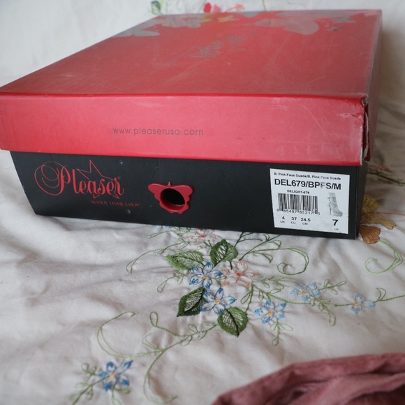 Pink Velvet Ballerina Pleasers - Picture 3 of 15